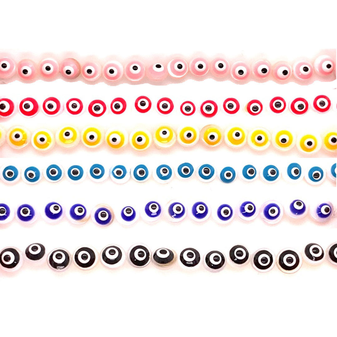 Hand Painted Flat Evil Eye Shell Pearl Beads