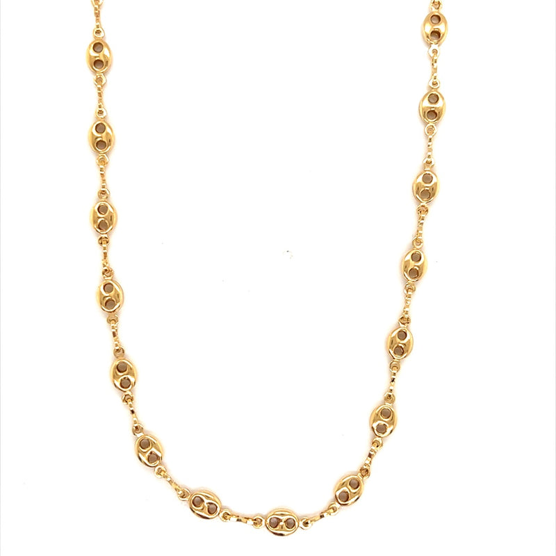 Hollow Puff Mariner Link Chain 4.5 - Gold Filled