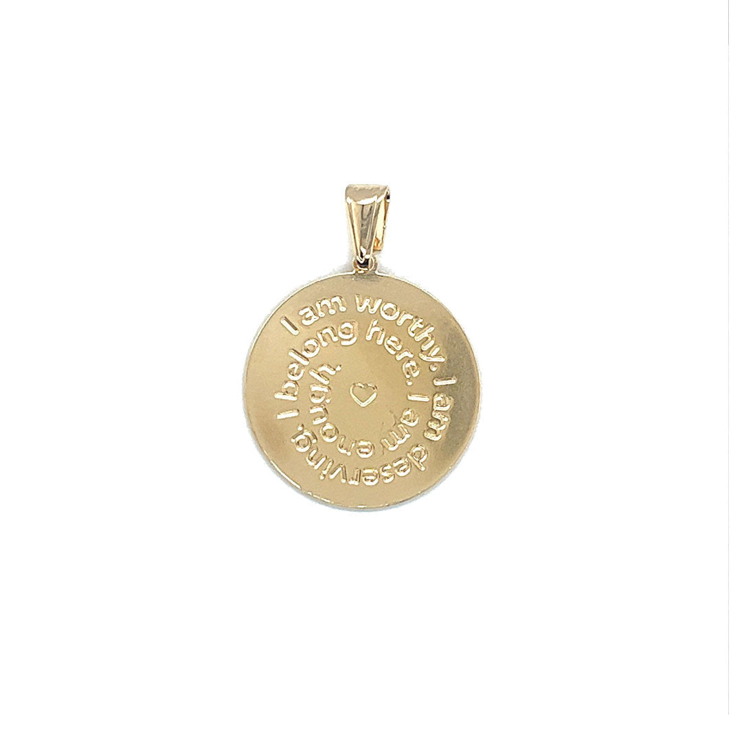 I AM Mantra Pendant 25mm - Gold Filled