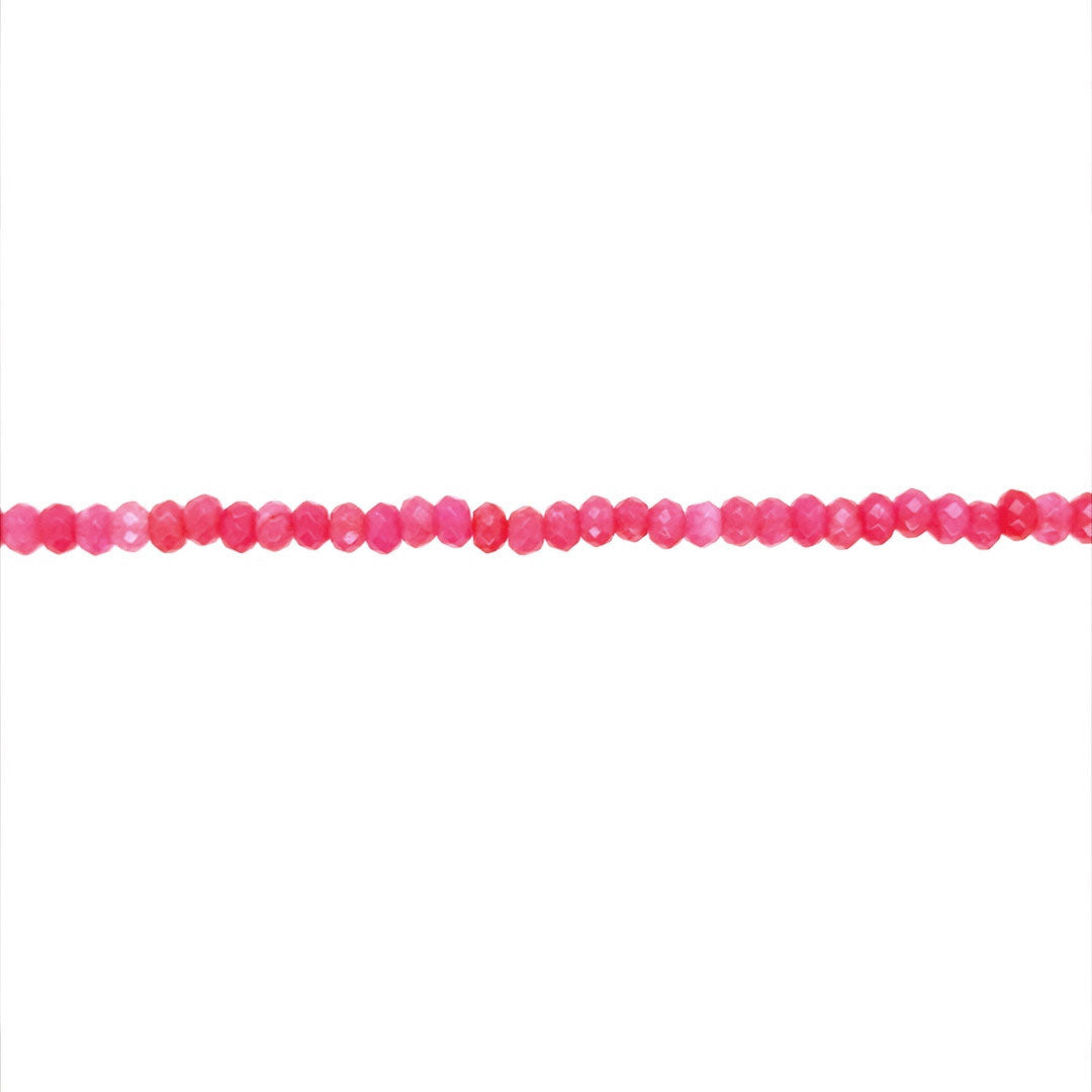 Magenta Jade Faceted Rondelle Beads