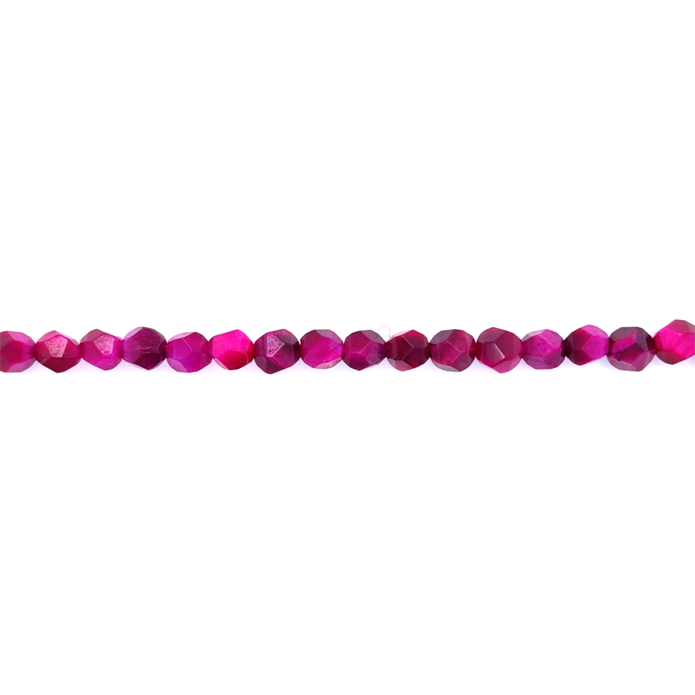 Magenta Tiger Eye Diamond Cut Beads 6mm