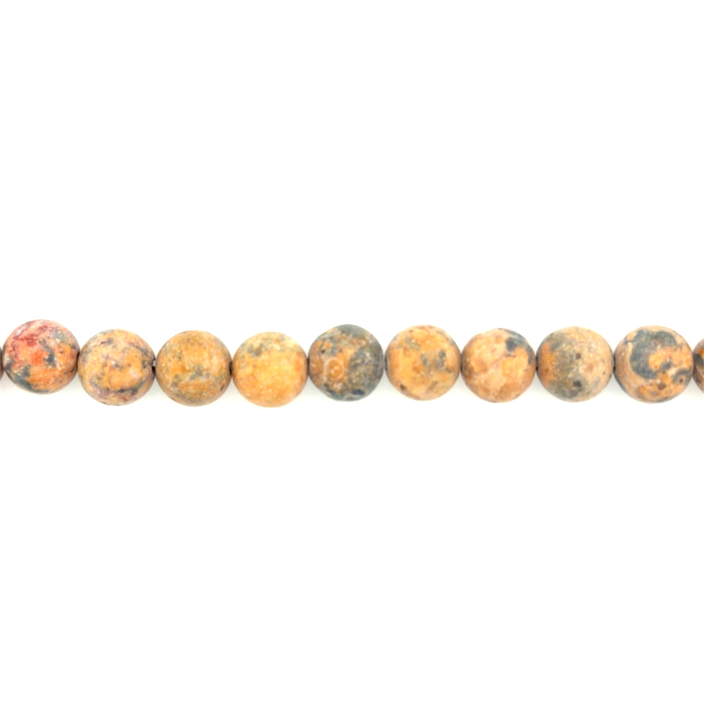 Matte Leopard Skin Jasper Beads 8mm