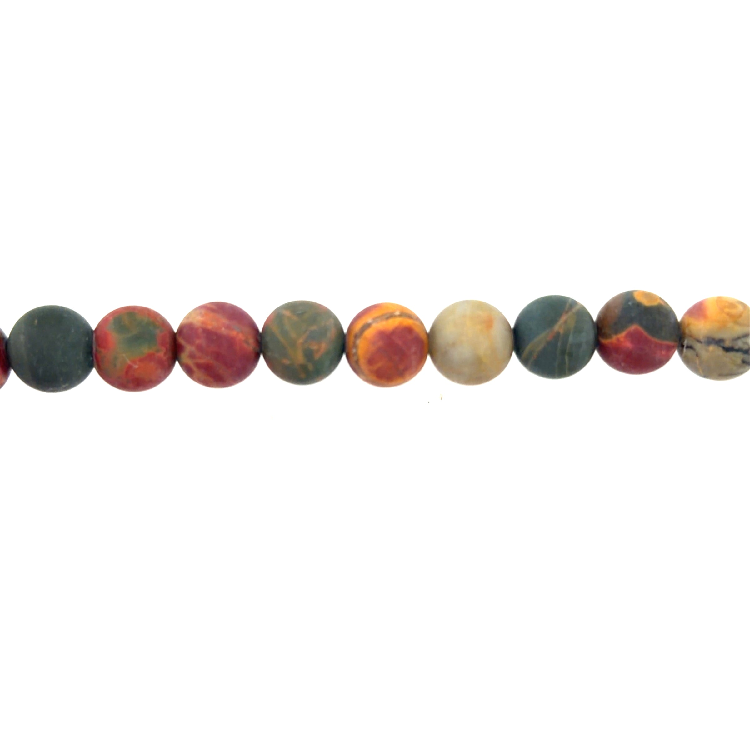 Matte Red Picasso Jasper Beads 12mm