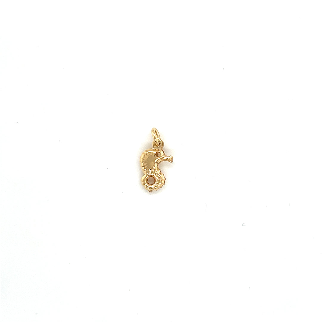 Mini 3D Sea Horse Charm 11.5 - Gold Filled