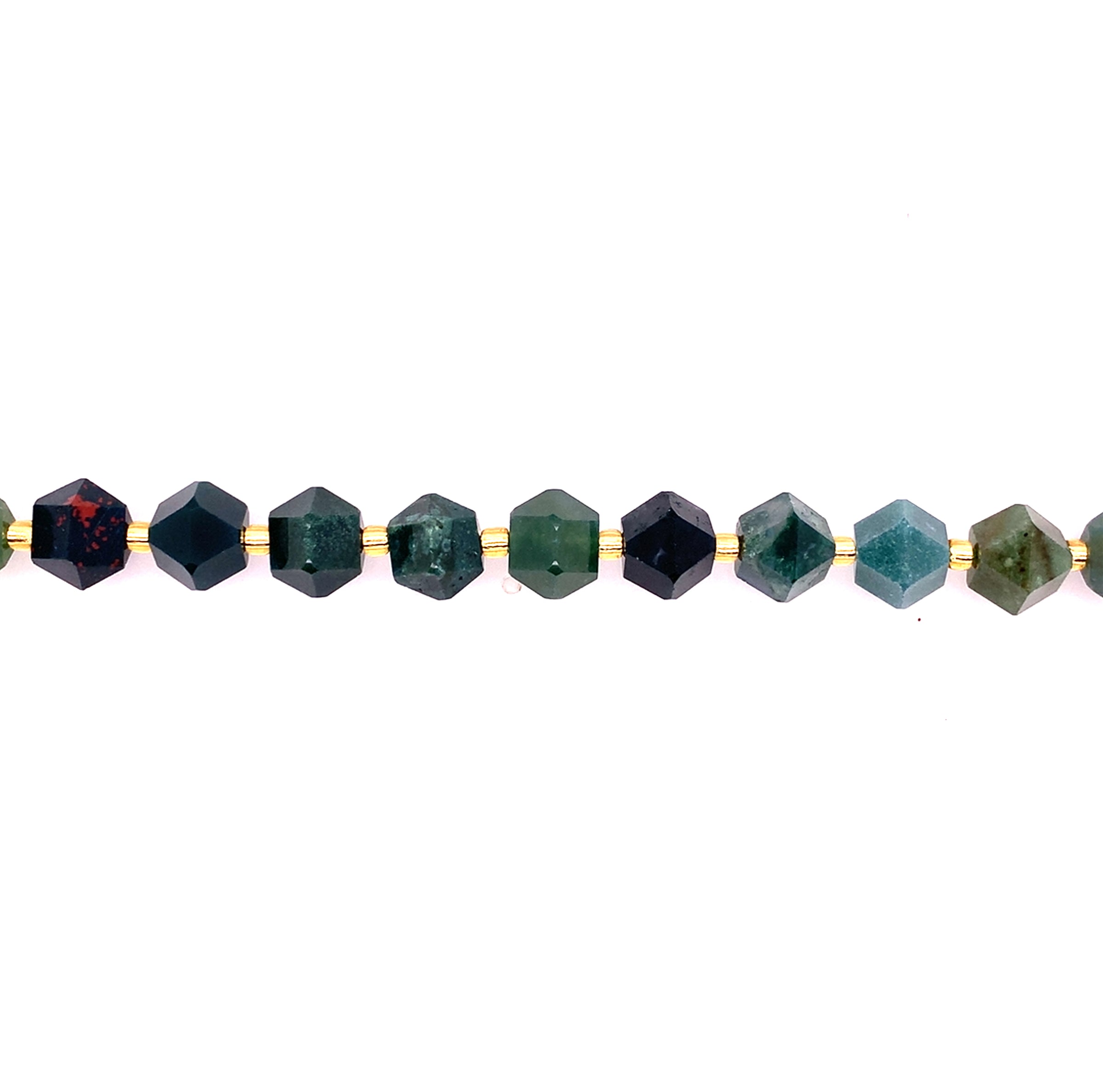 Moss Agate Bioyramid Beads