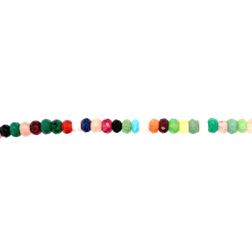 Multicolor Jade Faceted Rondelle Beads