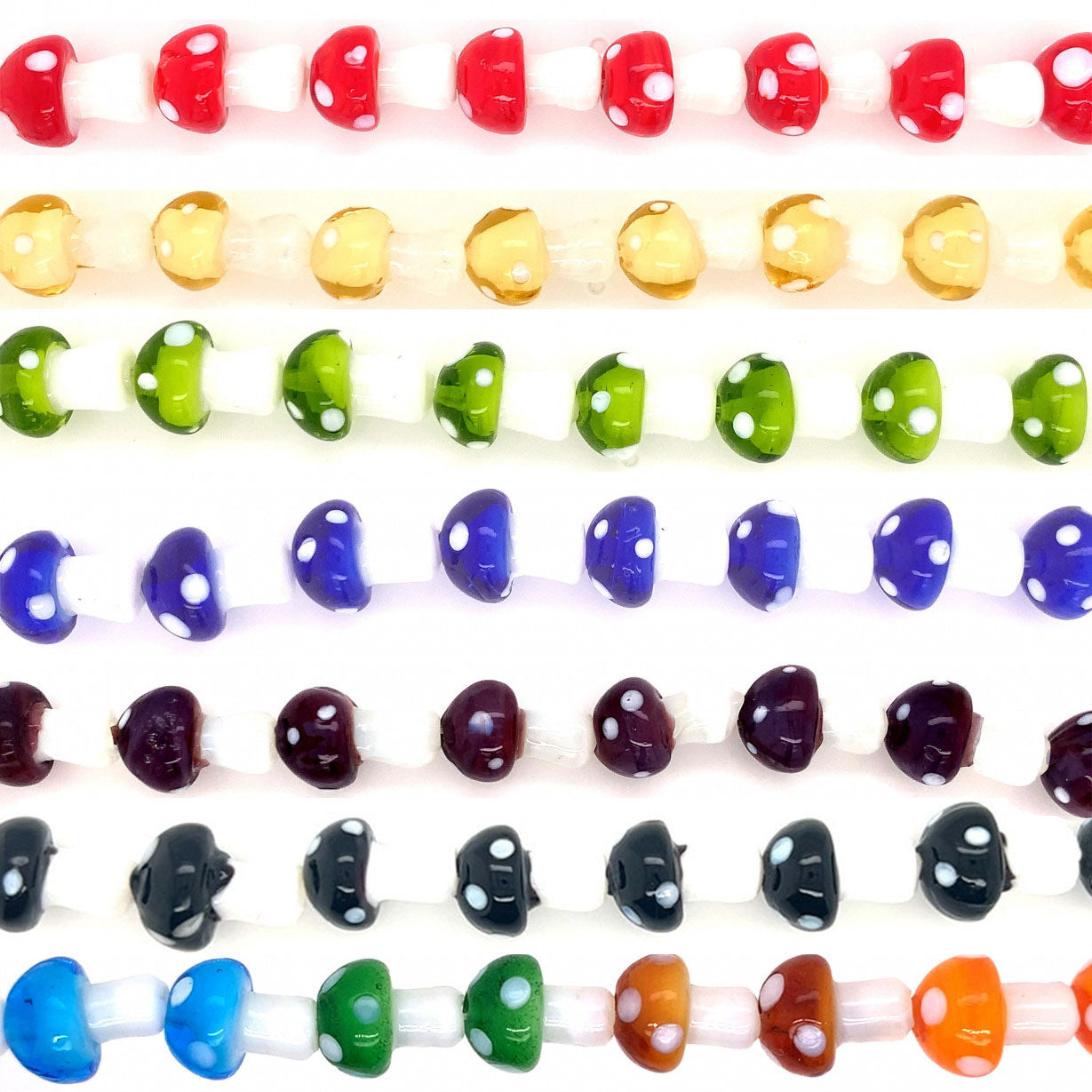 Mushroom Glass Beads