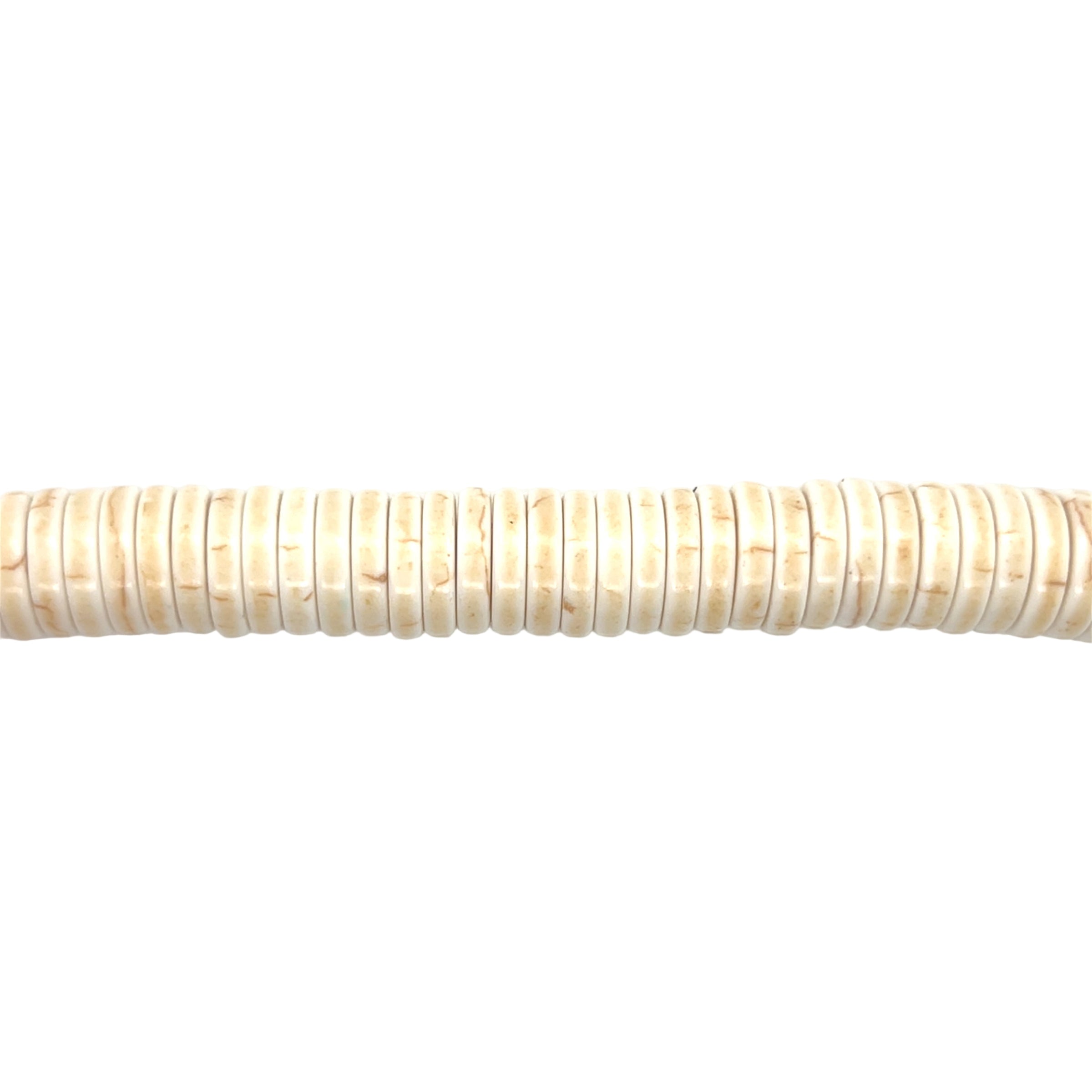 Off-White Synthetic Turquoise Rondelle Beads 4mm