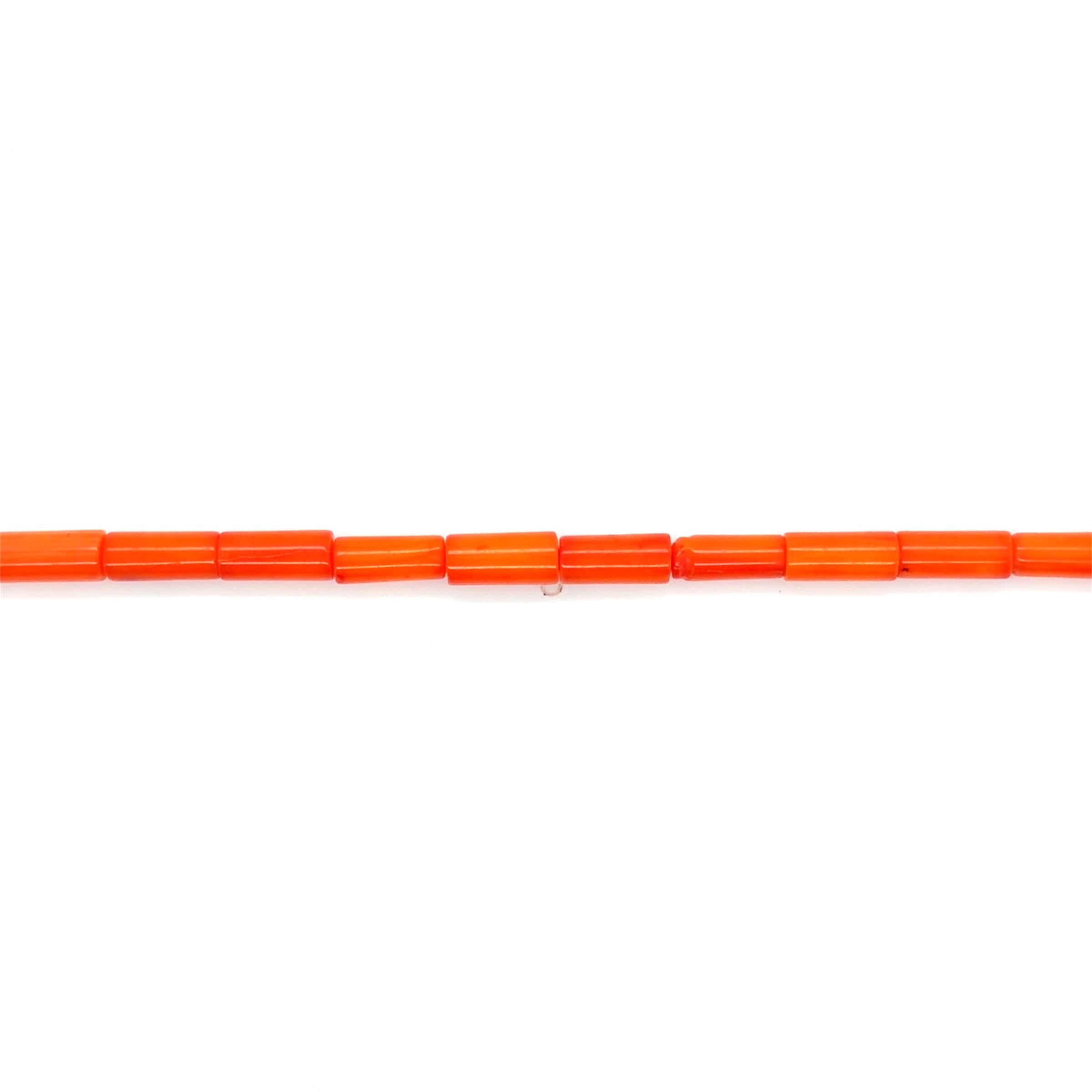 Orange Coral Tube Beads 8mm
