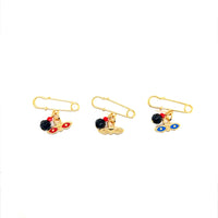 Pin with Dangling Saint Lucia Eyes 16mm - Gold Filled