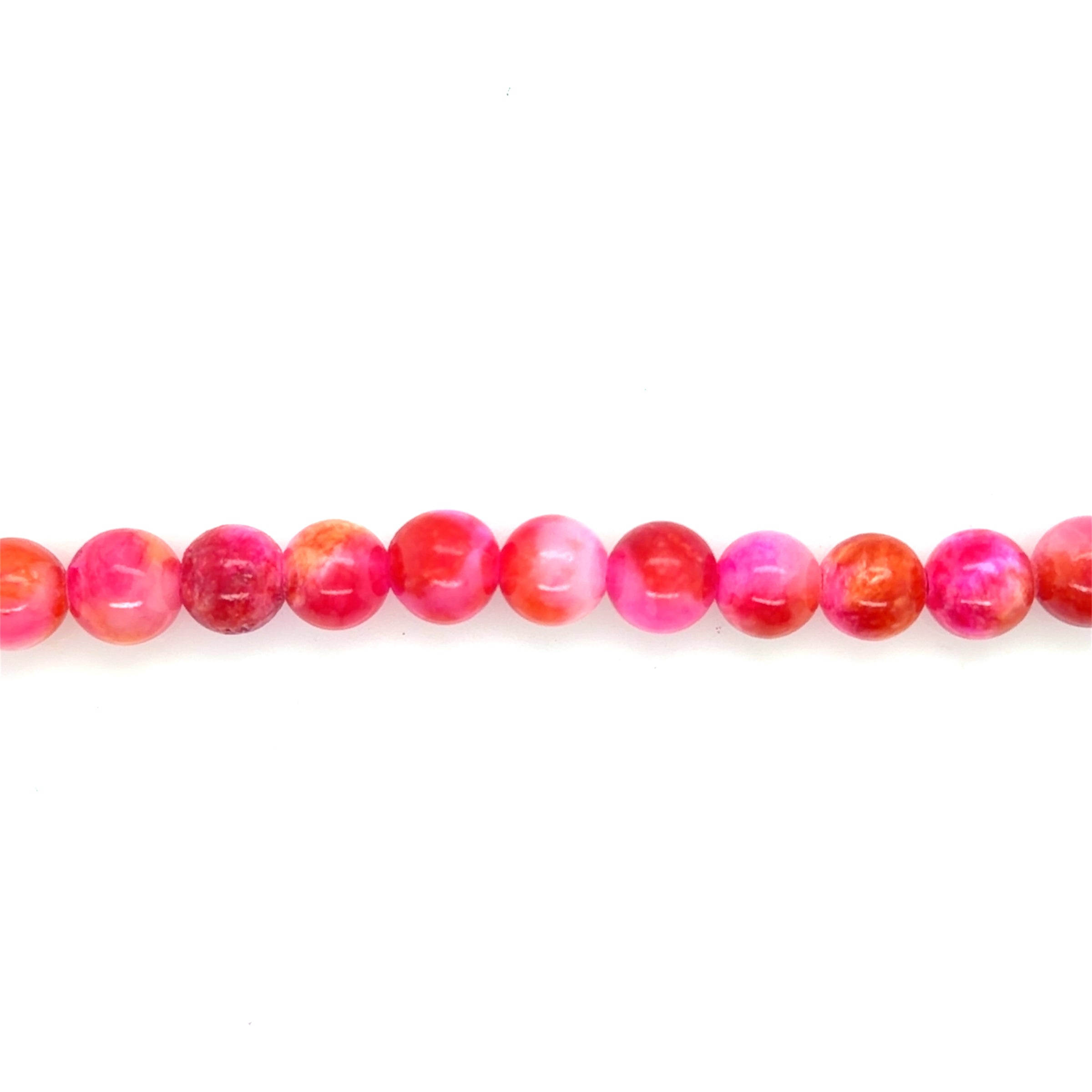 Pink Marble Mashan Jade Beads