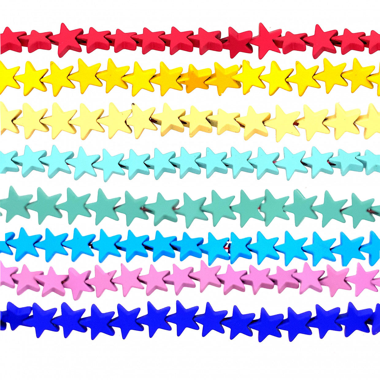 Plated Star Hematite Beads 8mm