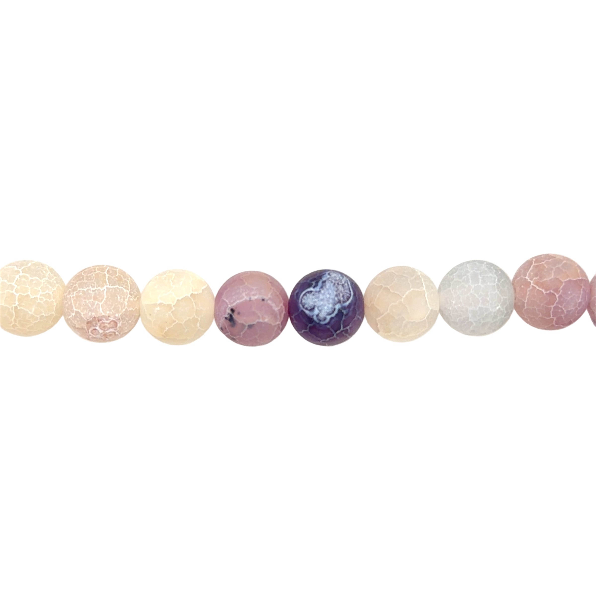 Purple Frosted Cracked Agate Beads 12mm