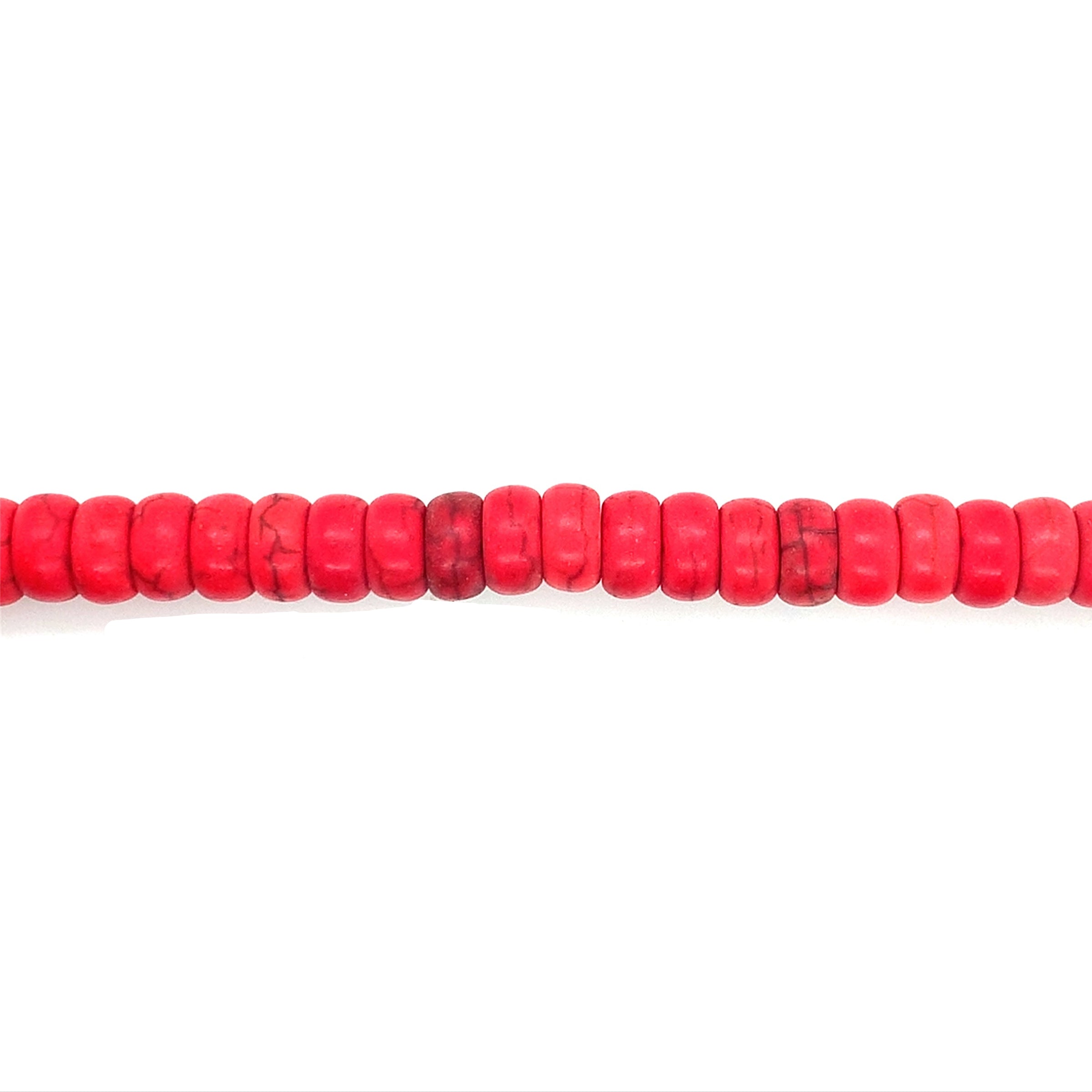 Red Synthetic Turquoise Rondelle 8mm