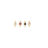 Round CZ Connector 4mm - Gold Filled