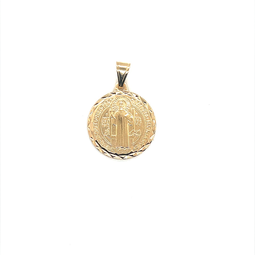 Saint Benedict Pendant 26mm - Gold Filled