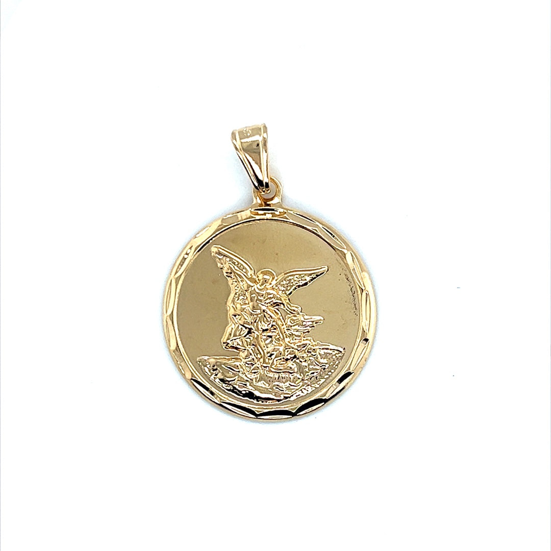 Saint Michael the Archangel Pendant 29mm - Gold Filled