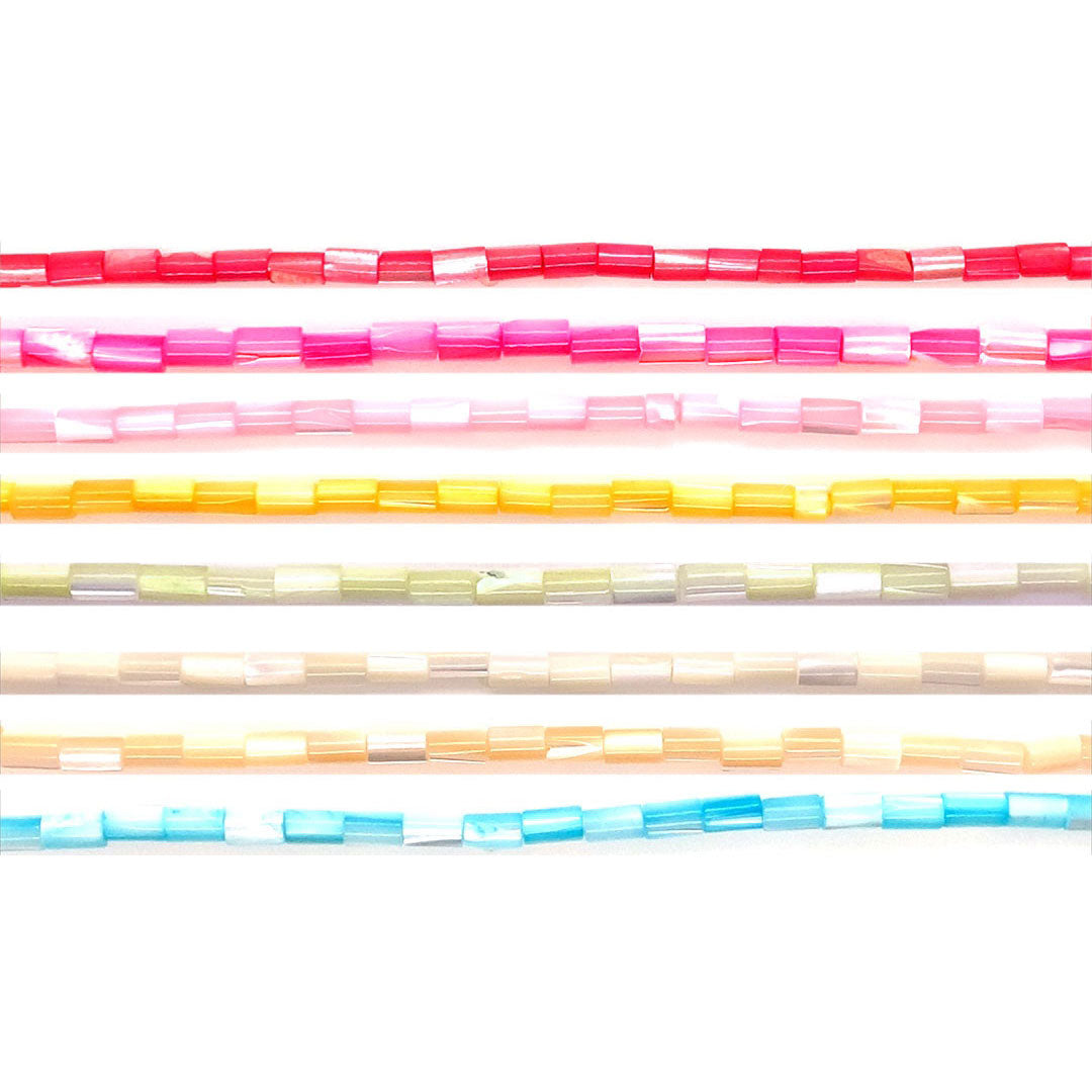 Shell Pearl Tube Beads 5mm