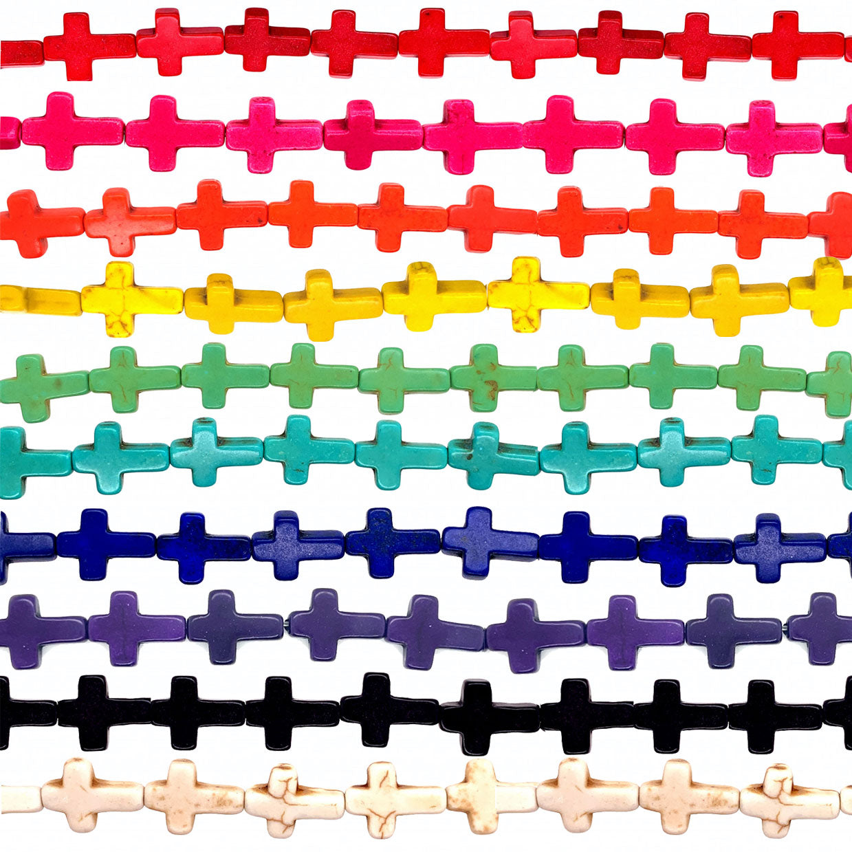 Synthetic Turquoise Cross Beads