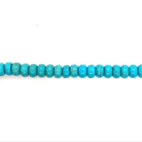 Teal Synthetic Turquoise Rondelle Beads 6mm