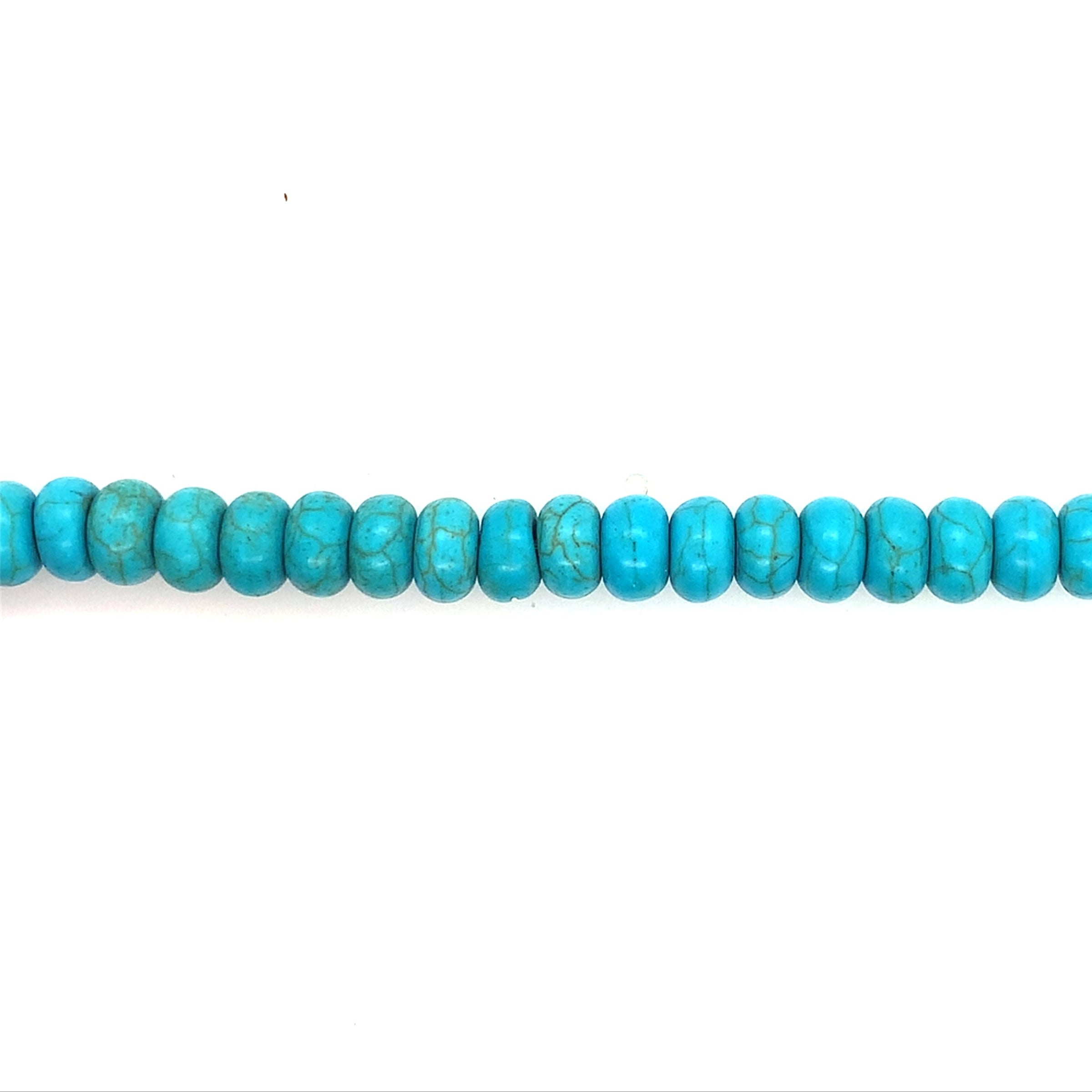 Teal Synthetic Turquoise Rondelle Beads 6mm