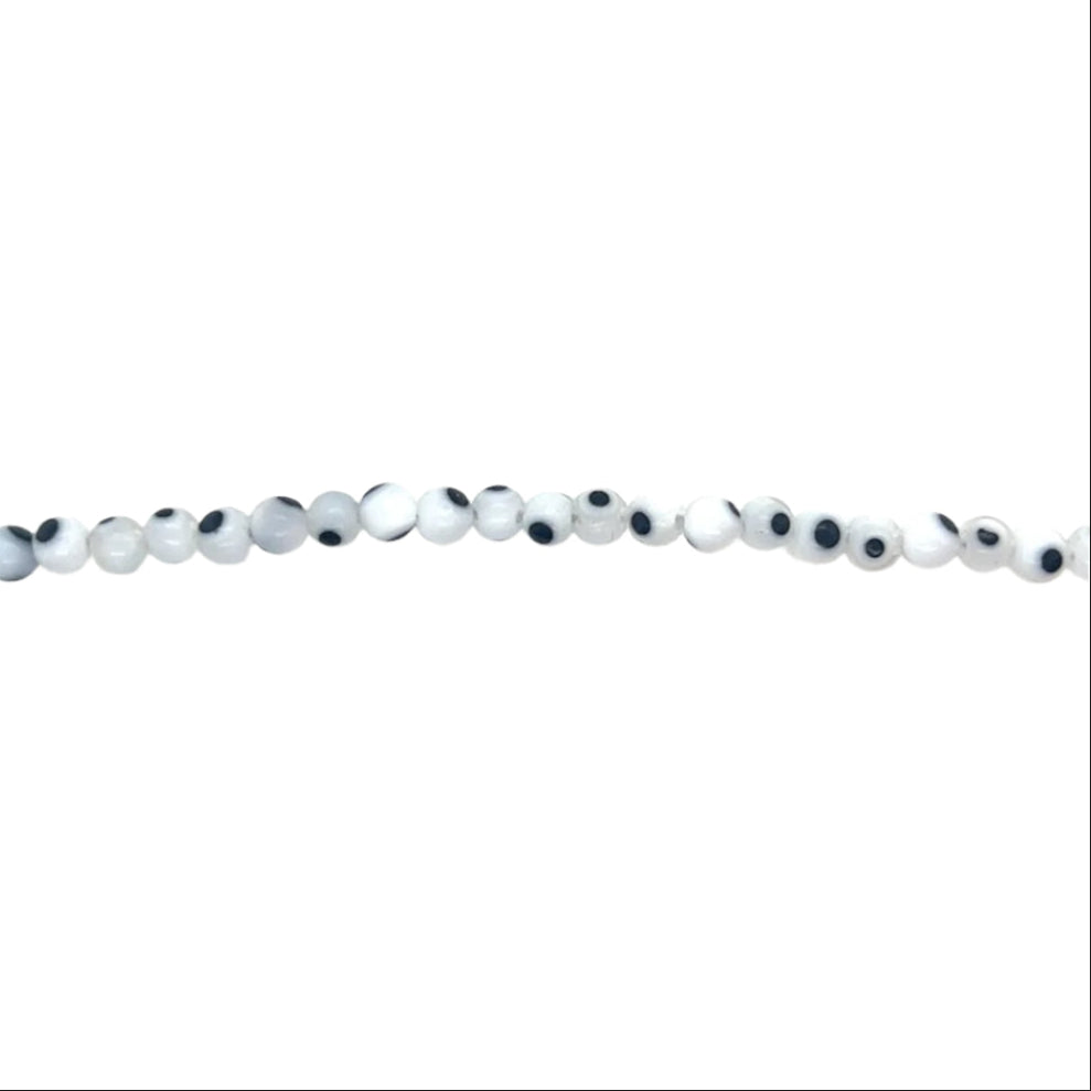 Translucent White Evil Eye Beads 10mm