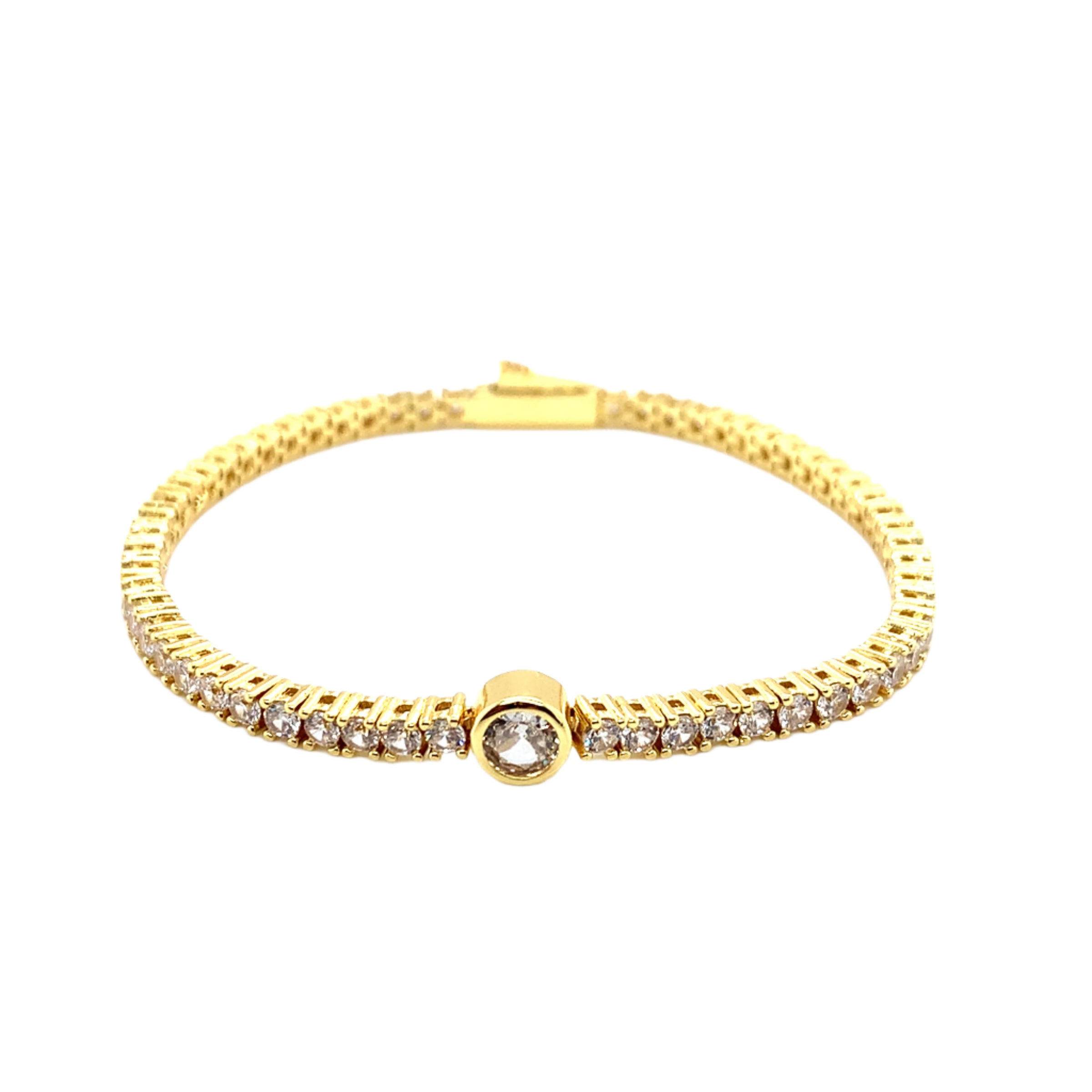 4mm Round Accent CZ Tennis Bracelet
