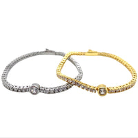 4mm Round Accent CZ Tennis Bracelet