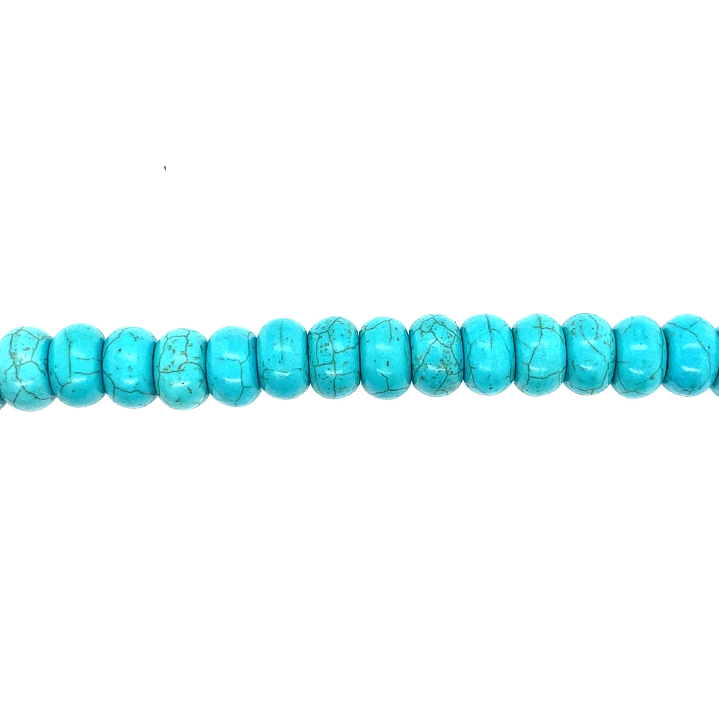 Teal Synthetic Turquoise Rondelle Beads