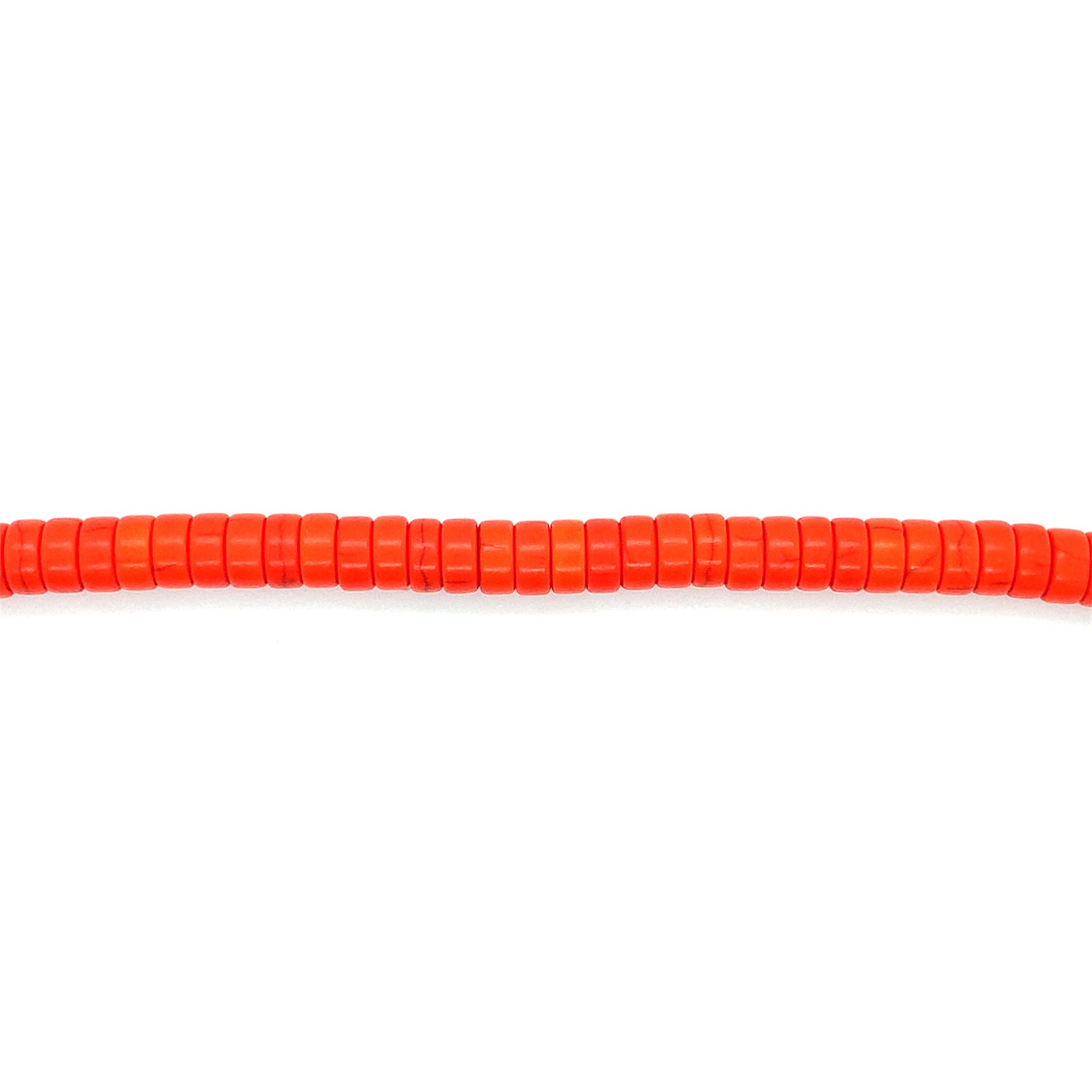 Orange Synthetic Turquoise Rondelle Beads