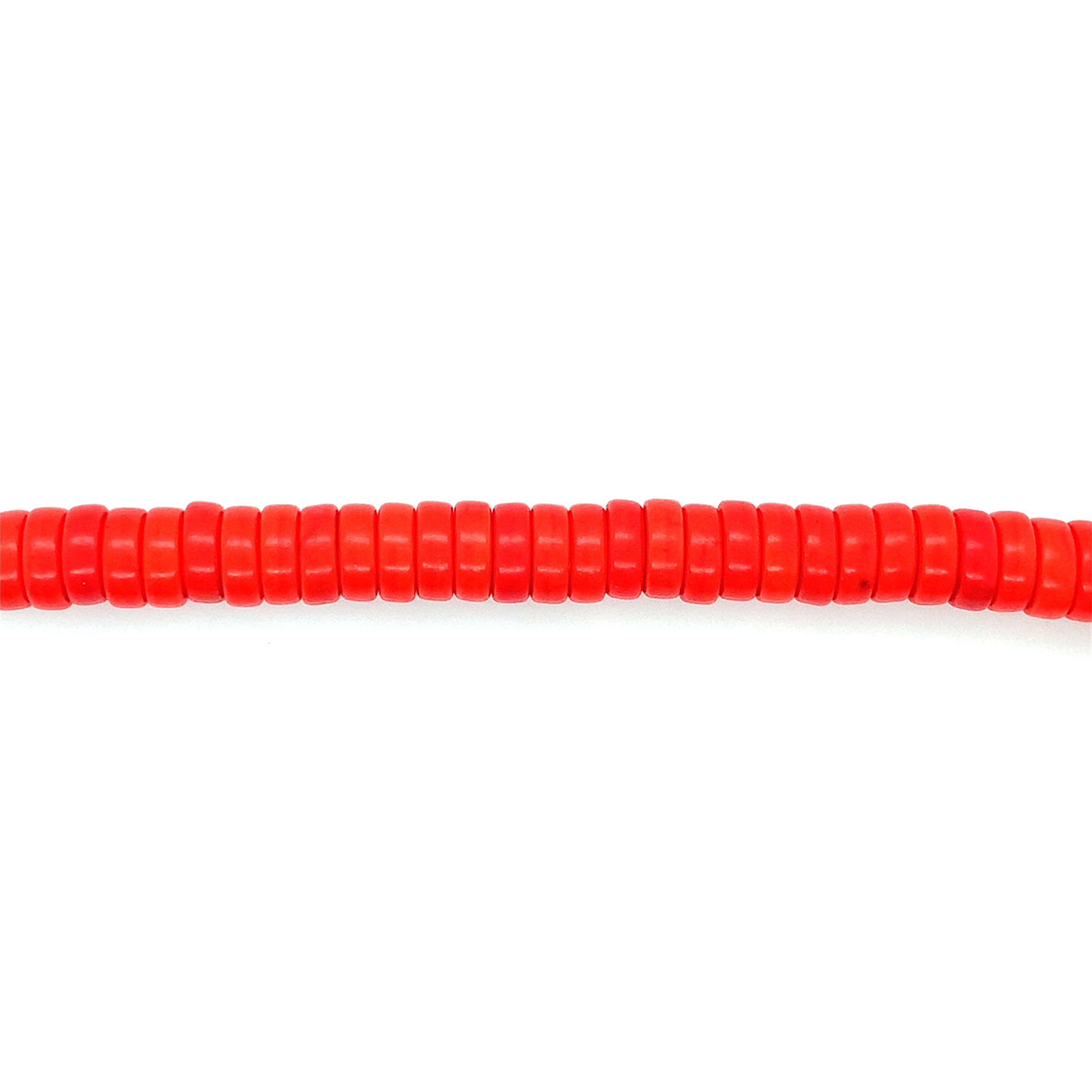 Orange Synthetic Turquoise Rondelle Beads
