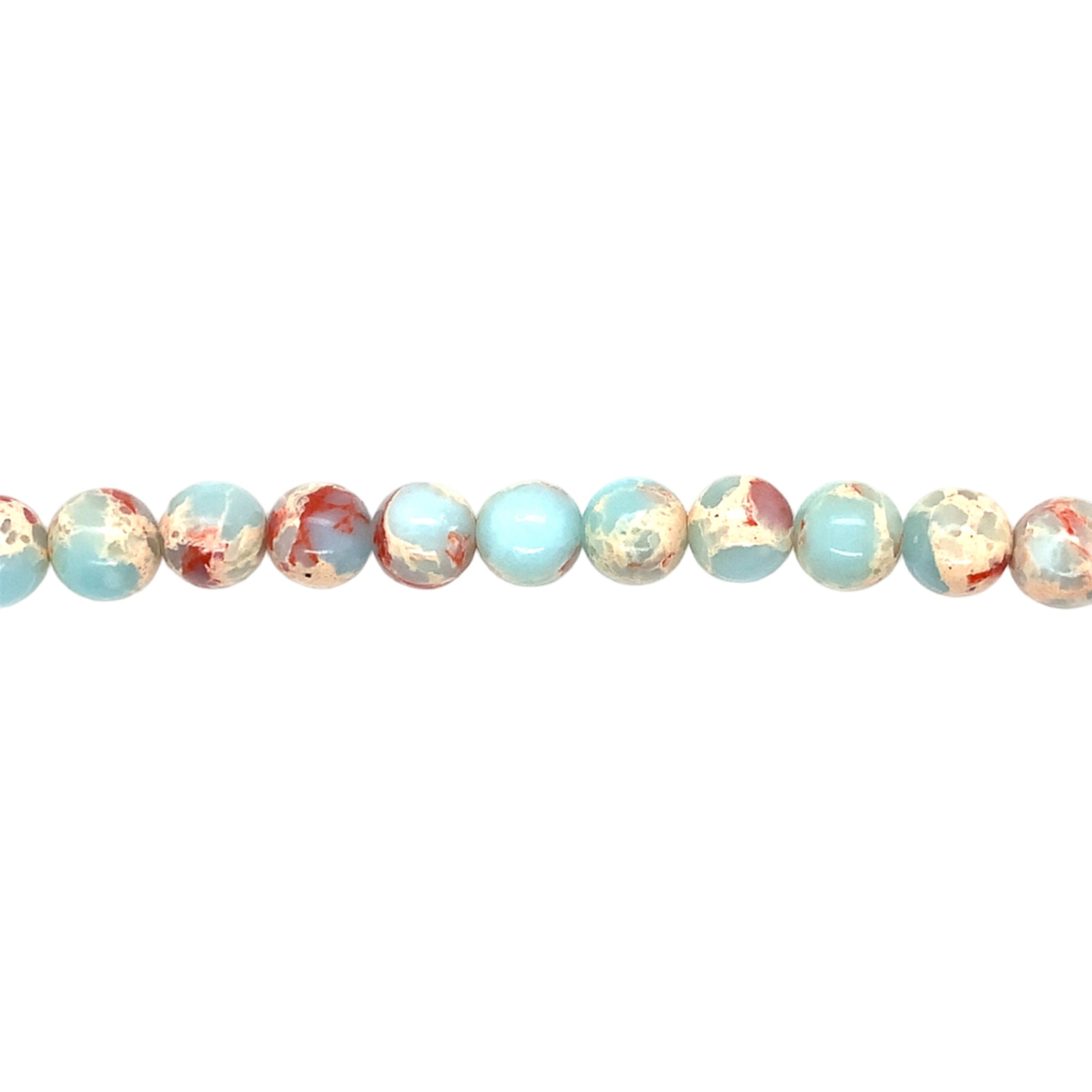 Arctic Blue Impression Jasper Beads