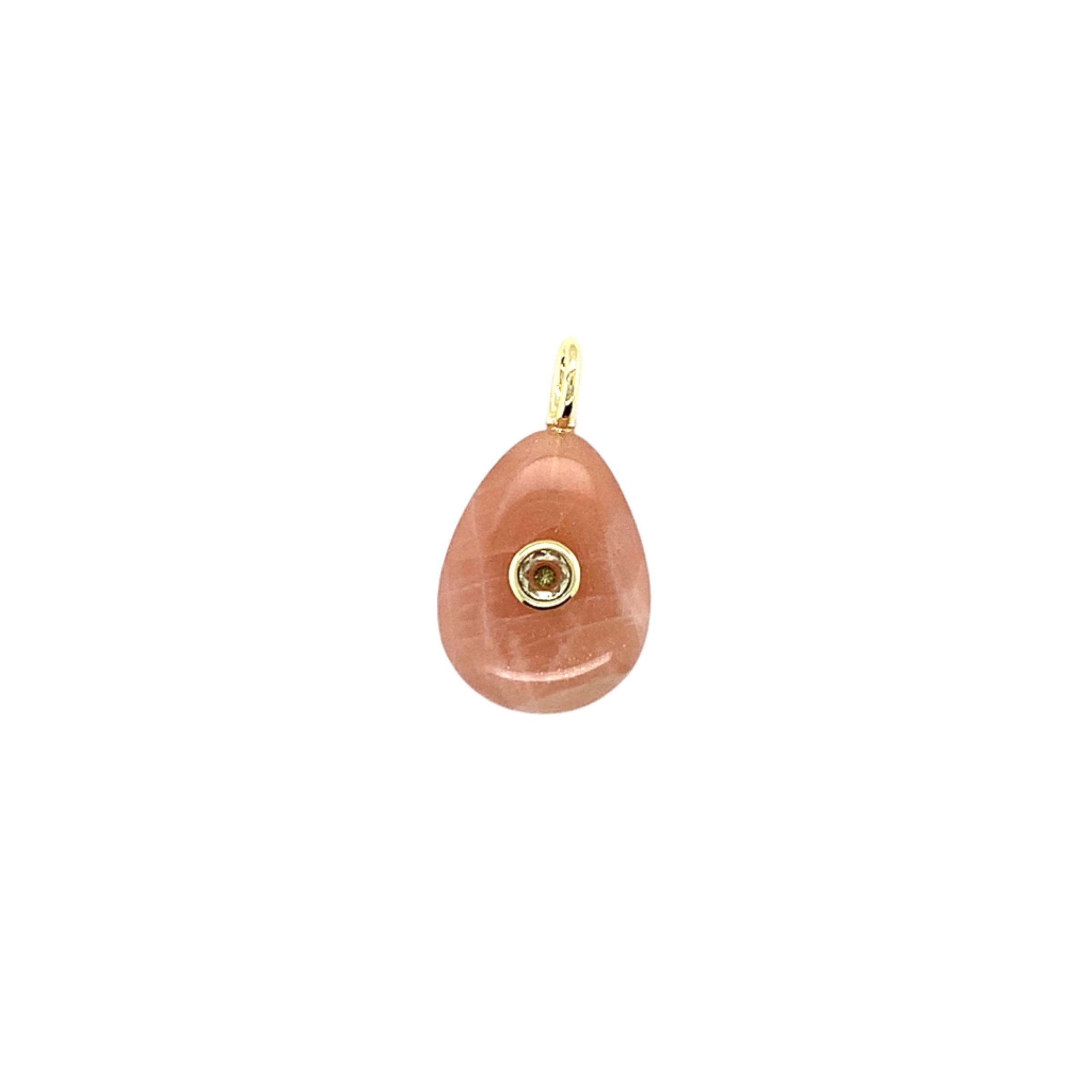 Sunstone Gemstone CZ Pendant