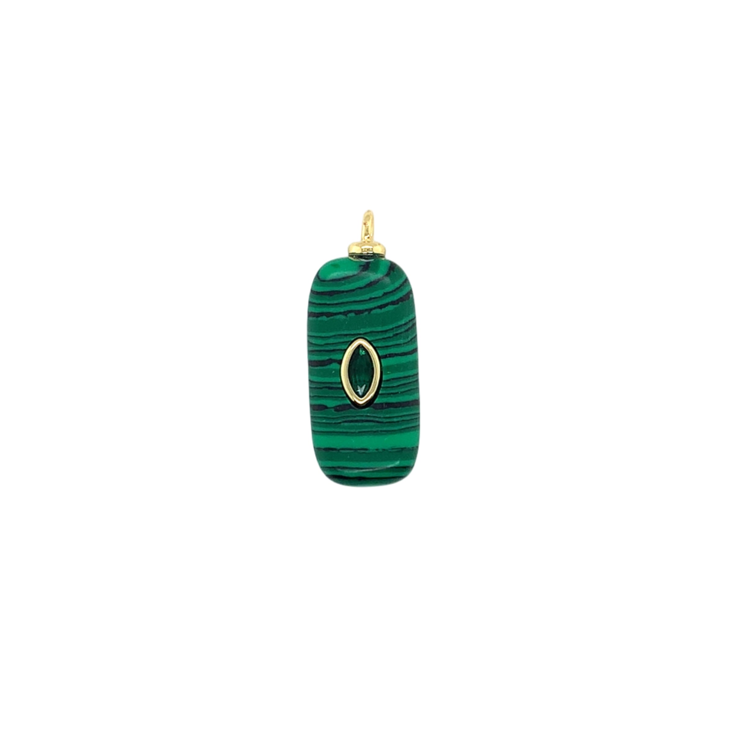 Malachite Gemstone CZ Pendant