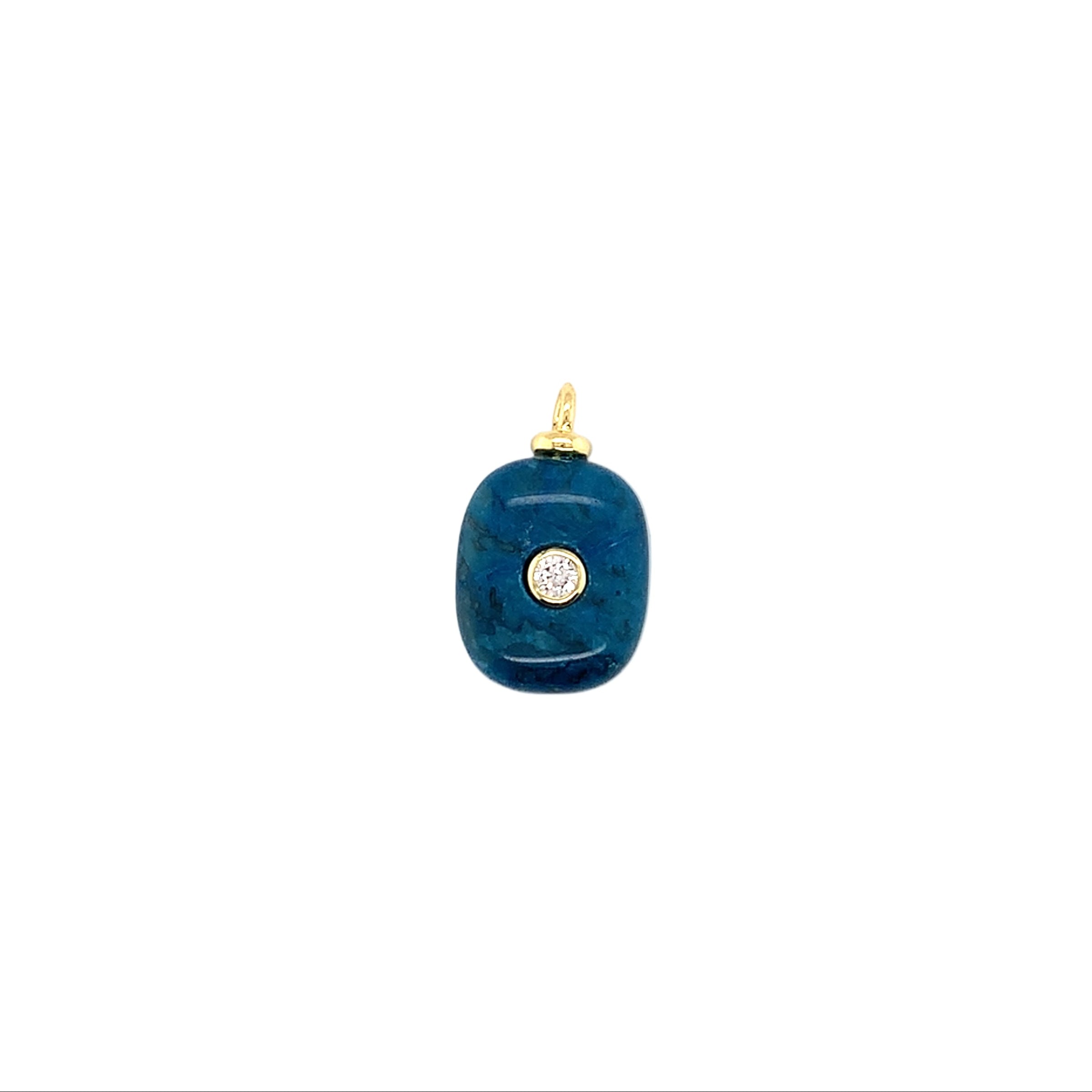 Apatite Gemstone CZ Pendant