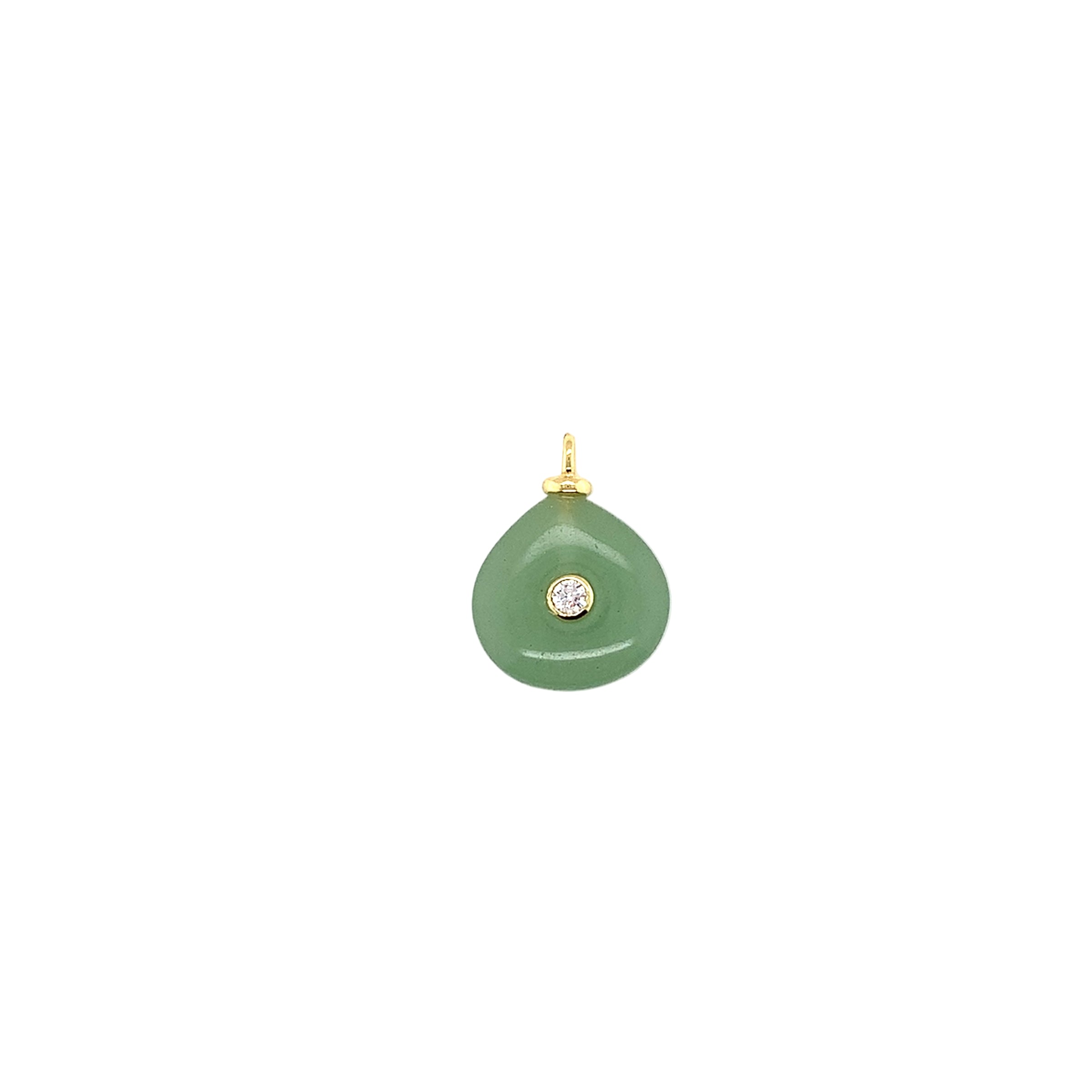 Green Aventurine Gemstone CZ Pendant
