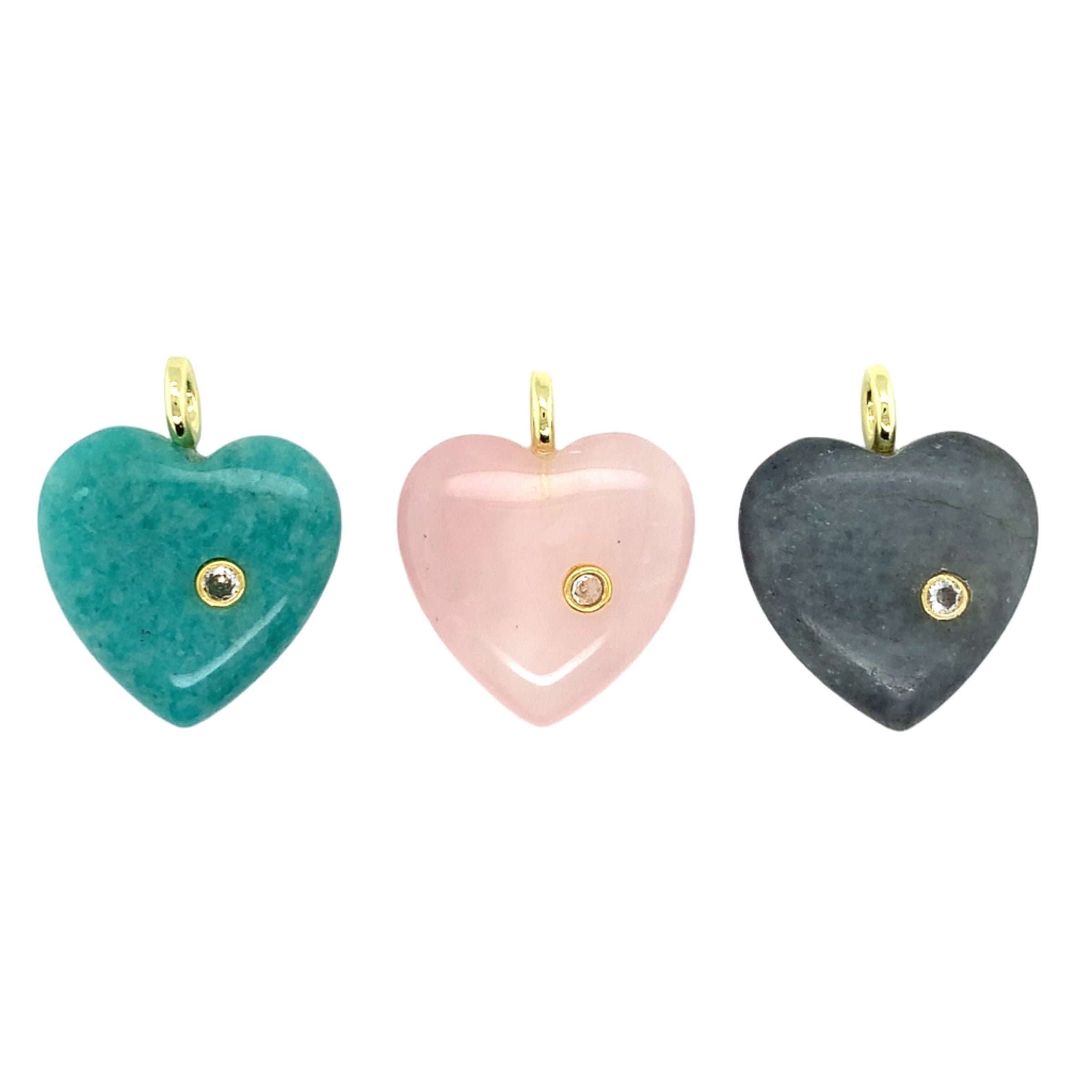 Heart Gemstone CZ Pendant