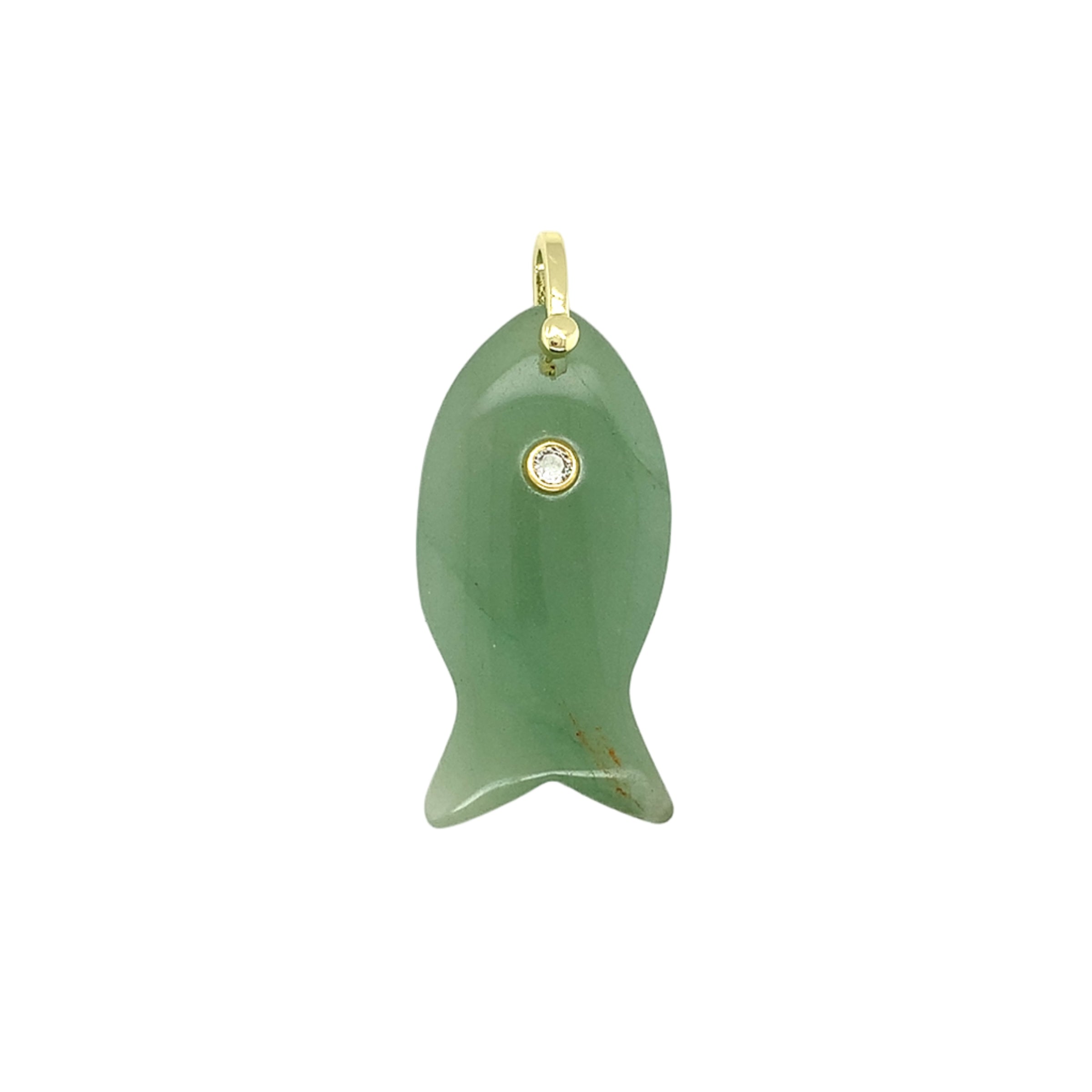 Fish Gemstone CZ Charm