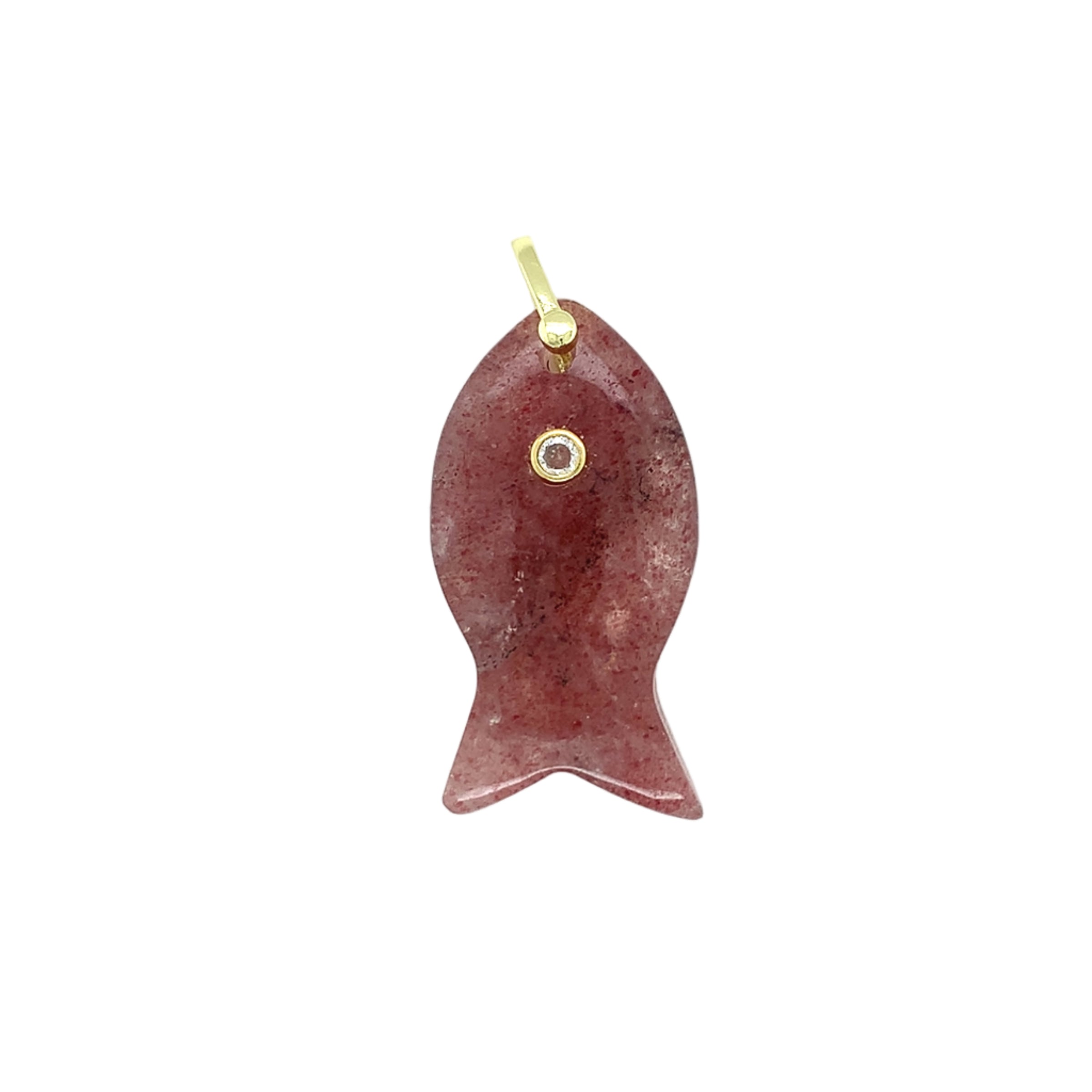 Fish Gemstone CZ Charm