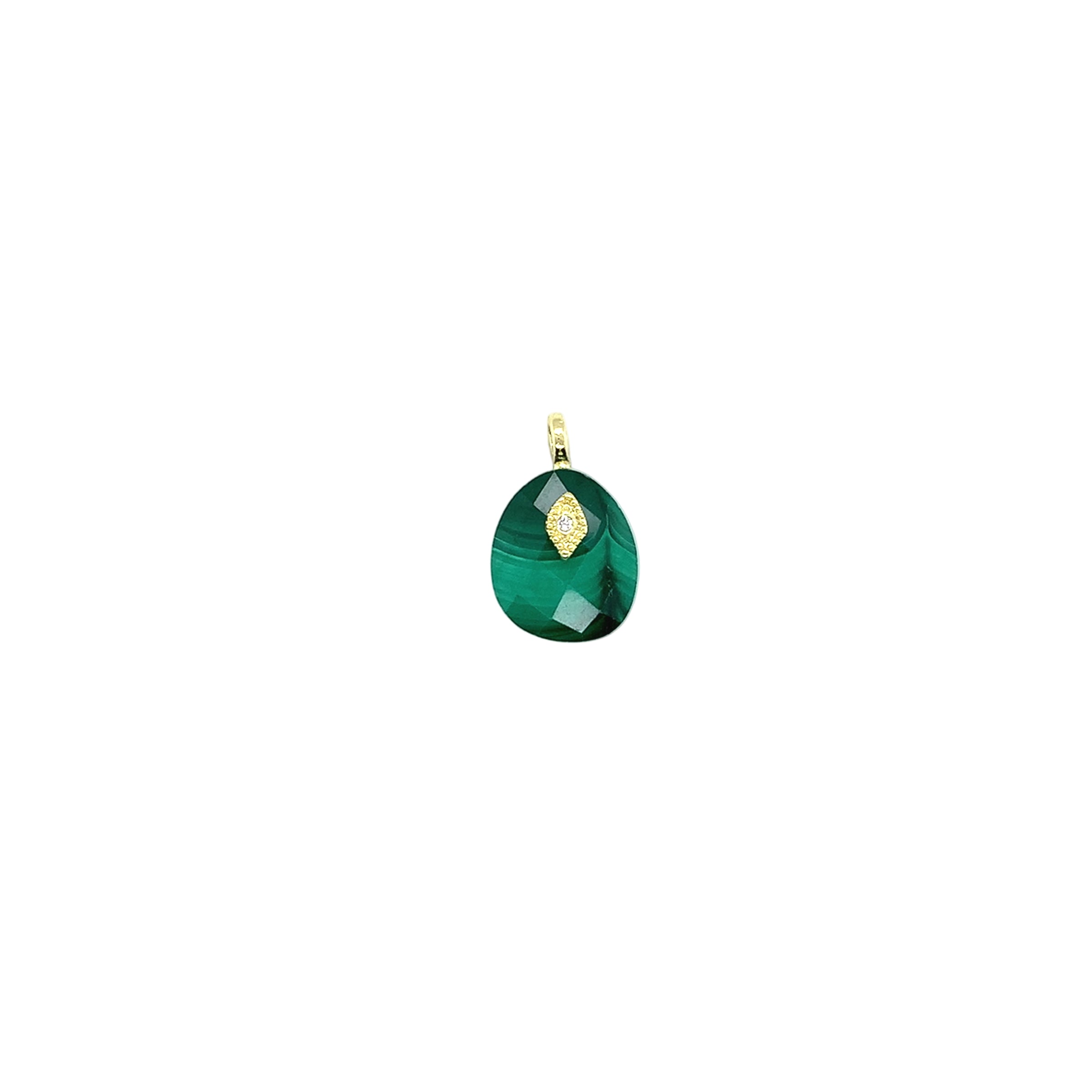 Teardrop Gemstone CZ Charm