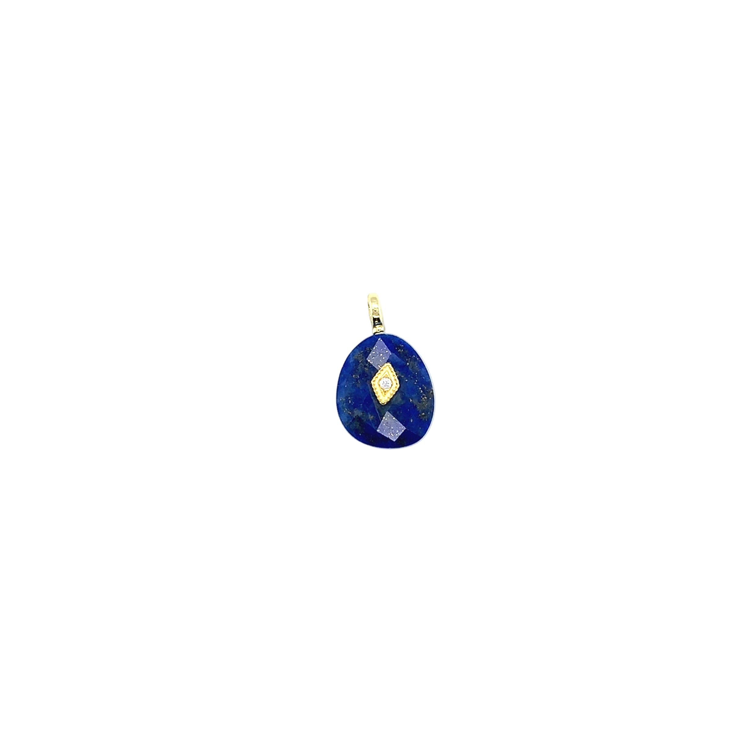 Teardrop Gemstone CZ Charm