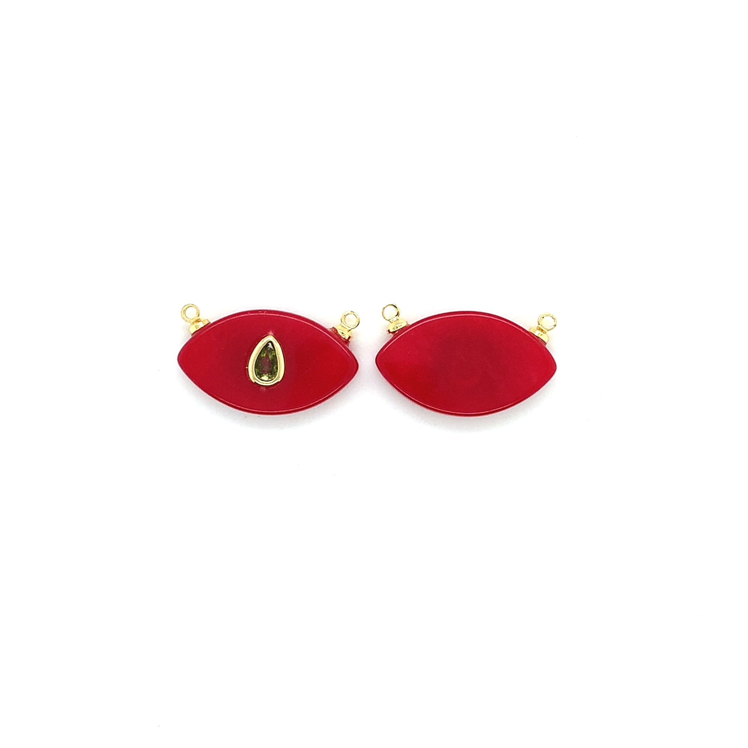 Red Crystal Oval Connector