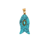 Fish Gemstone CZ Charm