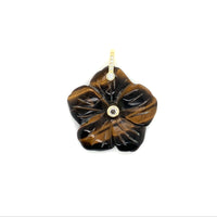 Tiger's eye flower pendant on a white background