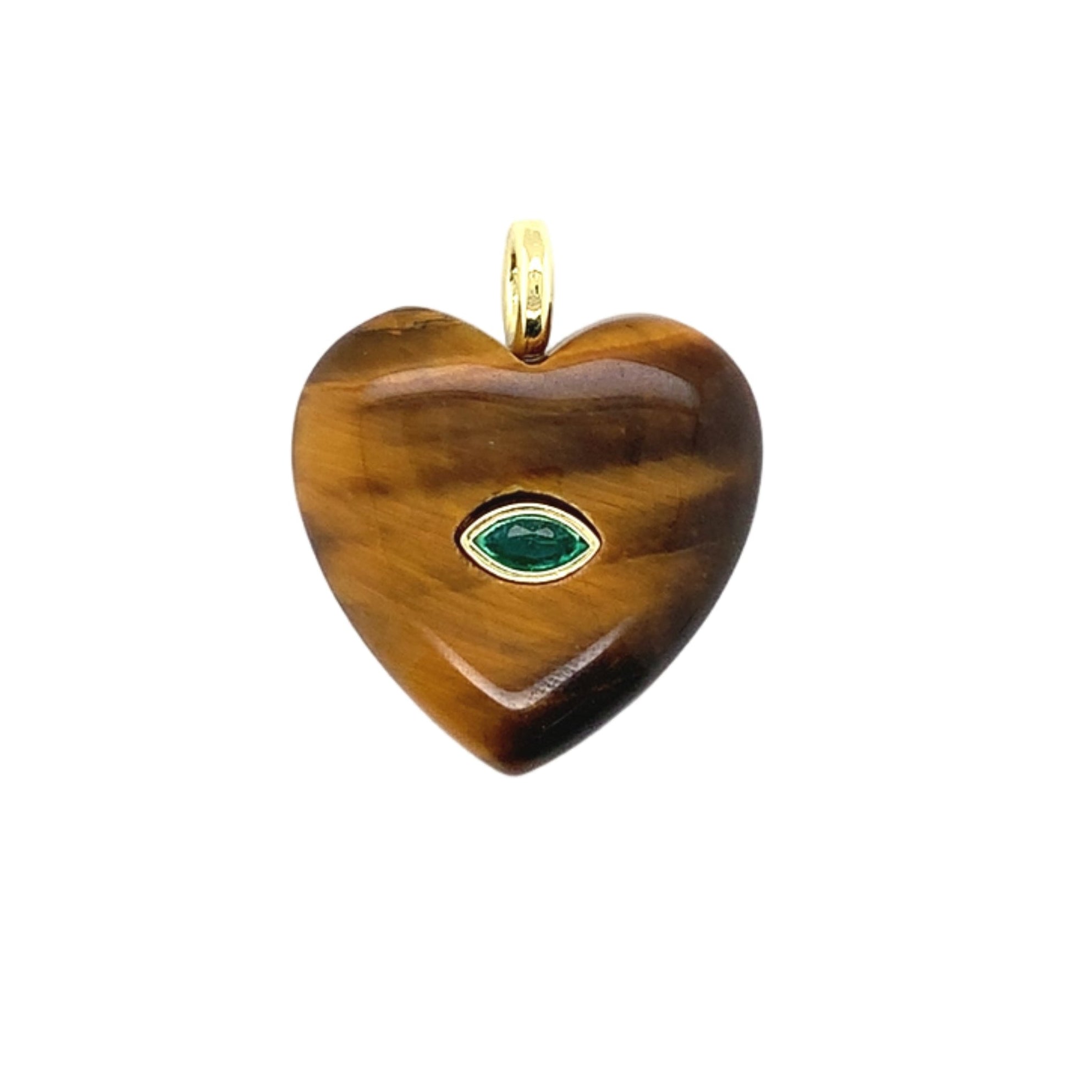 Heart Gemstone CZ Pendant