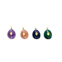 Teardrop Gemstone CZ Charm