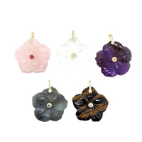 Flower Gemstone CZ Charm