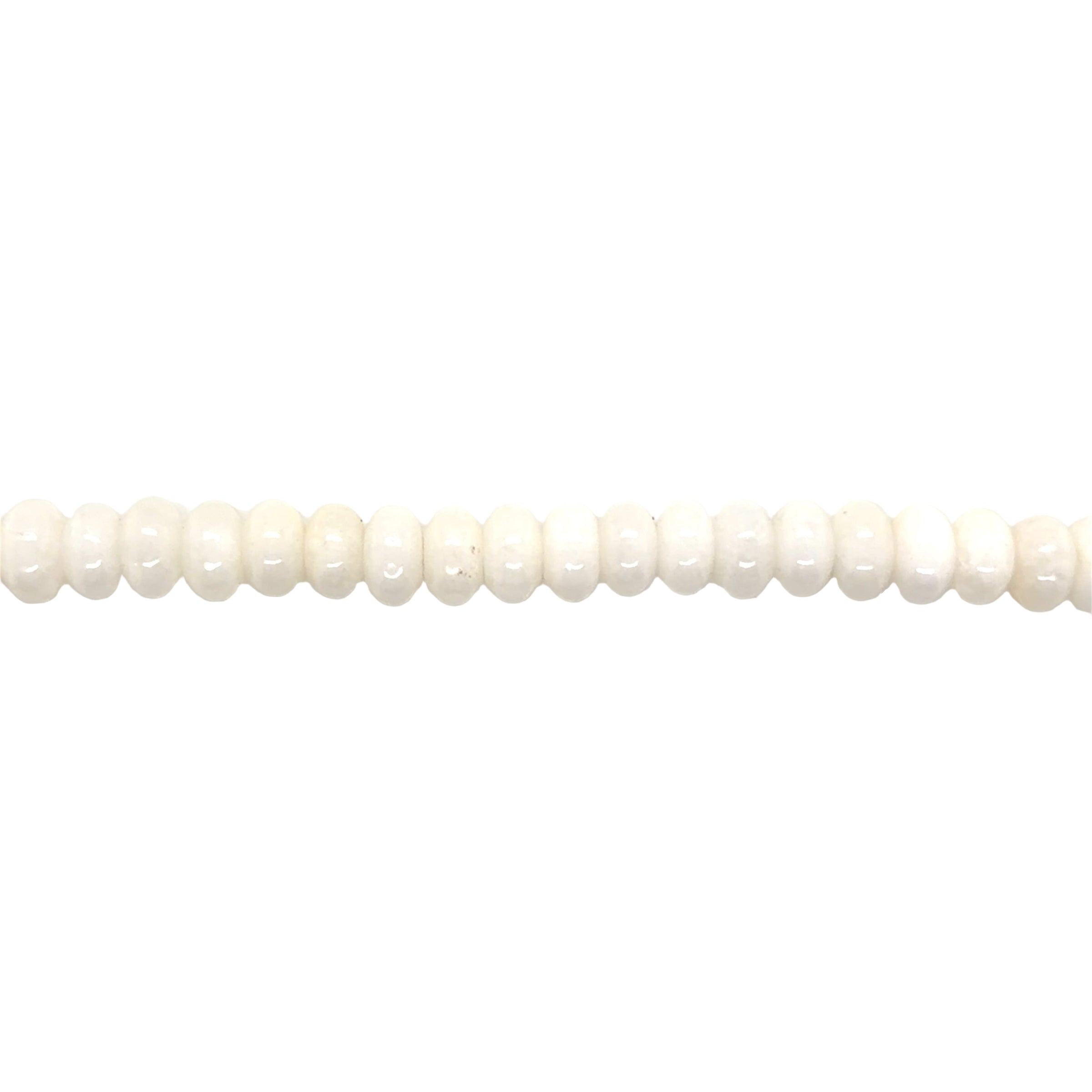 Off White Jade Rondelle Beads