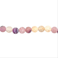 Purple Frosted Cracked Agate Beads