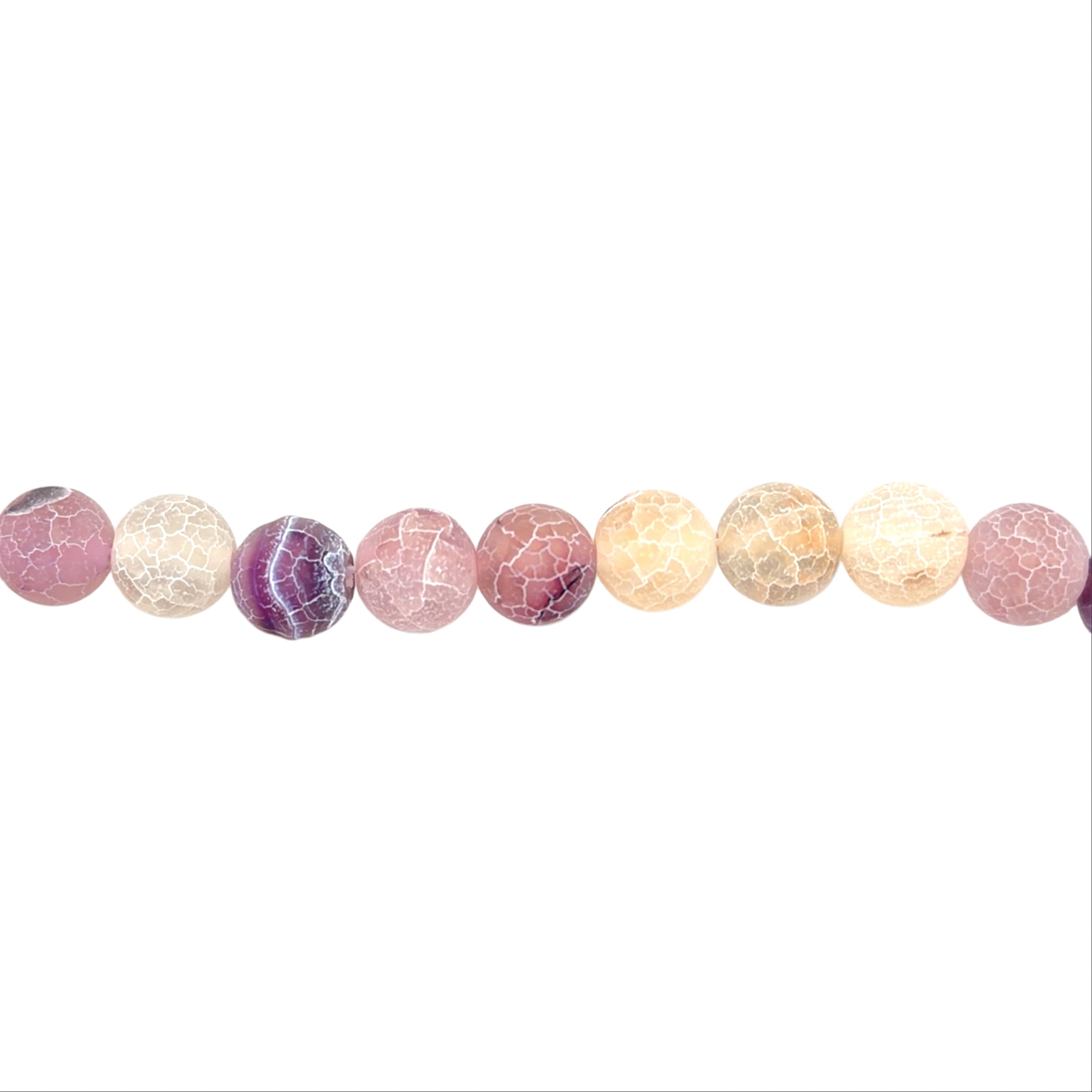 Purple Frosted Cracked Agate Beads